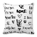 Heart Print Pillowcase for Home Decor by Ljojo - Love Cushion Cover