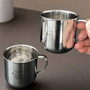 Ljojo 300ml Stainless Steel Coffee Cup with Handle and Scale