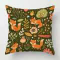 Ljojo Linen Fox Sofa Cushion Cover 50x50 Square Home Décor Pillowcase