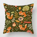 Ljojo Linen Fox Sofa Cushion Cover 50x50 Square Home Décor Pillowcase