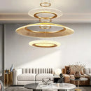 Ljojo Luxury LED Chandelier: Modern Villa Pendant Lighting with Artistic Ring Design