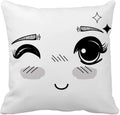 Ljojo Manga Anime Cute Expression Woman Face Pillow Cover 45x45cm Home Decor