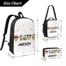 Ljojo Mickey Mouse School Bags Set with Lunch Box & Pencil Box for Students