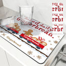 Christmas Gingerbread Snowflake Drying Mat by Ljojo: Non-Slip Absorbent Kitchen Placemat