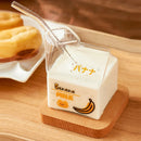 Ljojo 380ml Kawaii Milk Carton Glass Cup Strawberry Peach Theme
