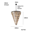 LED American Spiral Crystal Pendant Light Modern Black Hanging Lamp—Ljojo