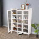 Ljojo™ 5-Tier Metal Shoe Storage Cabinet with 3 Doors - Closet Organizer