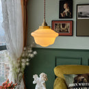 Ljojo Milky Glass LED Pendant Light: Nordic Home Decor with Copper Socket