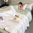 Ljojo Luxury Embroidery Summer Blanket - Lightweight Cooling Quilt - Soft Skin-friendly Comforter