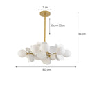 Ljojo Colorful Chandelier Pendant Lamp Luxe Hanging Light for Bedroom Dining Living Room