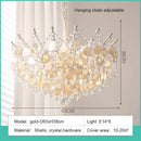 French Medieval Style Blue Shell Crystal Chandeliers Luxury Villa Duplex Living Room Decor Pendant Lights