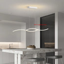 Black White LED Line Pendant Light Modern Nordic Minimalist Lighting by Ljojo