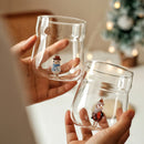 Ljojo 3D Christmas Theme Glass Mug 450ml - Ideal Gift for Girls, Kids, and Lovers
