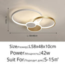 Ljojo LED Ring Ceiling Light - Gold/Black Chandelier for Home Decor