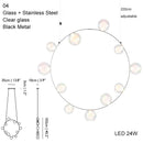 Nordic Designer White Glass Chandelier for Living Room, Dimmable Ceiling Fixture by Ljojo