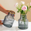 Ljojo™ Clear Glass Large Mouth Vase: Stylish Home Decor, Ideal for Flowers