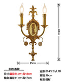 Ljojo Luxury Gold Lustre Copper Wall Lamp LED E14 Medieval Retro for Living Room