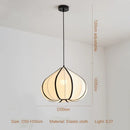 American Wabi Sabi Fabric Pendant Light by Ljojo | White Cloth Chandelier for Home Bar Dining Room