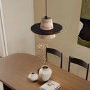 Japanese Wabi Sabi LED Hanging Lamp Yellow Travertine Pendant Light by Ljojo