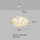 Ljojo Creamy Style Feather Ceiling Lamp LED Light for Bedroom Living Room - Full Spectrum Glow