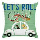 Funny Dog Driving Pattern Cushion Cover - Ljojo Decorative Pillow Case