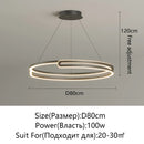 Ljojo LED Round Chandelier for Home Decor - Modern & Simple Ceiling Lamp