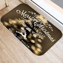 Ljojo Merry & Happy Year Door Mat: Golden Black Letter Print, Non-Slip Floor