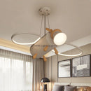 Ljojo Little Deer LED Chandelier: Modern Minimalist Cartoon Wooden Kids Room Pendant Light
