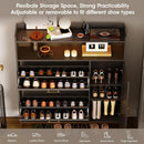 Ljojo™ Shoe Storage: 2 Flip Drawers, Side Cabinet, LED Light, Charging Station