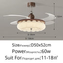 LED Ceiling Fan Light Fixture Quiet Motor European Style Living Room Decoration Ljojo