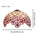 Ljojo 12" Scandinavian Stained Glass Cherry Blossoms Lampshade Retro Handmade Replacement