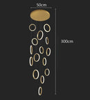 Ljojo LED Ring Pendant Chandelier | Adjustable Hanging Cables | Gold/Black | Home Dining Living Room