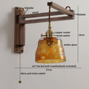 Ljojo LED Wood Glass Wall Lamp Modern Nordic Style for Home Decor