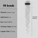 Nordic Minimalist LED Chandelier for Rotating Staircase - Luxury Villa Pendant Light by Ljojo