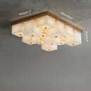 Ljojo Marble Alabaster Ceiling Lamp: Modern, Simple, All-Copper for Living Room, Bedroom, Study, Dining Room