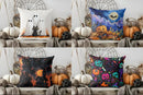 Halloween Pillow Cover Ghosts & Black Cat Design by Ljojo