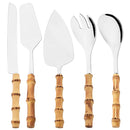 Ljojo 10pcs Bamboo Handle Cutlery Set Stainless Steel Kitchen Tableware
