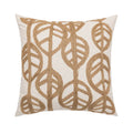 Ljojo Linen Embroidery Leaves Cushion Cover - Beige Green 45x45cm