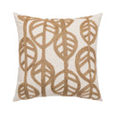 Ljojo Linen Embroidery Leaves Cushion Cover - Beige Green 45x45cm