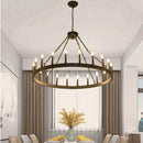 American Retro E14 Led Pendant Lights: Black Metal Chandelier by Ljojo for Living Room & Stairs