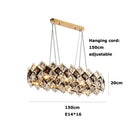 Dimmable LED Crystal Chandelier Hanging Lamp Linear Round Square For Dining Room by Ljojo.