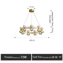 Nordic Glass Led Chandelier for Living Dining Room Kitchen - Ljojo Home Decor Lighting