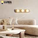 Ljojo Japanese Yellow Travertine Glass Ball Wall Sconce - Modern Stone Lamp