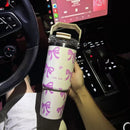 Ljojo 30oz Bow Thermos Tumbler Stainless Steel Insulated Hot Coffee Cup