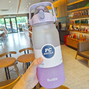 Ljojo 2L Sports Water Bottle with Straw - Portable Frosted Plastic Space Cup