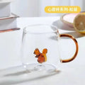 Ljojo 3D Animal Glass Mug Cup for Girls Kids Lovers Wedding Gift