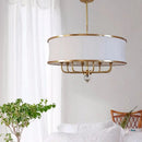American Fabric E14 Led Chandelier Living Room Nordic Rod Hanging Lamp Gold Suspend - Ljojo