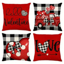 Ljojo Love Bow Buffalo Plaid Pillowcase - Home Sofa Cushion Cover & Gift