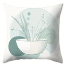 Bohemian Abstract Cyan & White Throw Pillow Covers by Ljojo - Set of 4