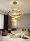Ljojo Luxury Crystal Chandelier Ring Pendant Light - Elegant Living Room Fixture